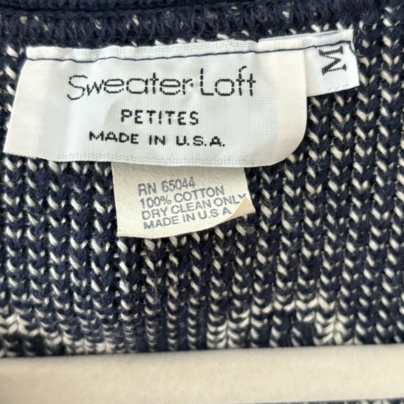 Vintage 90s Sweater Loft Cat Lover Cardigan Sweater Size Medium Petite - Picture 3 of 11